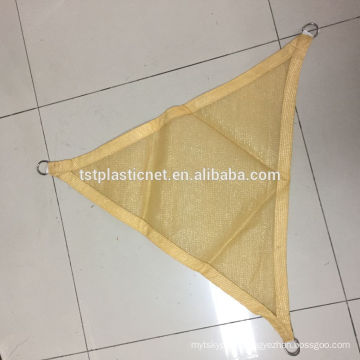 Beige Sun shade sails with strong white rope for garden, carpark